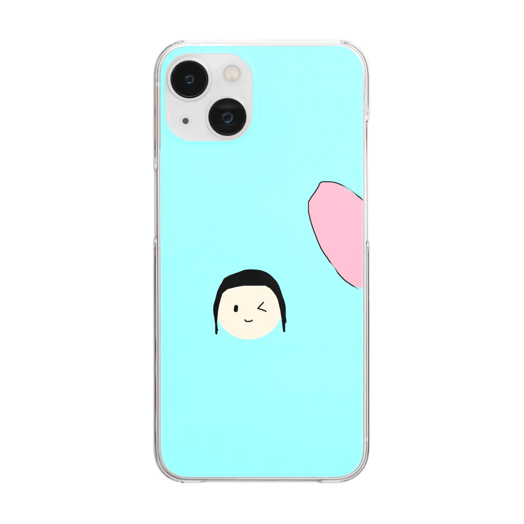 ぷにたんランドの繋げてハート‼︎星ウサちゃんと女の子 Clear Smartphone Case