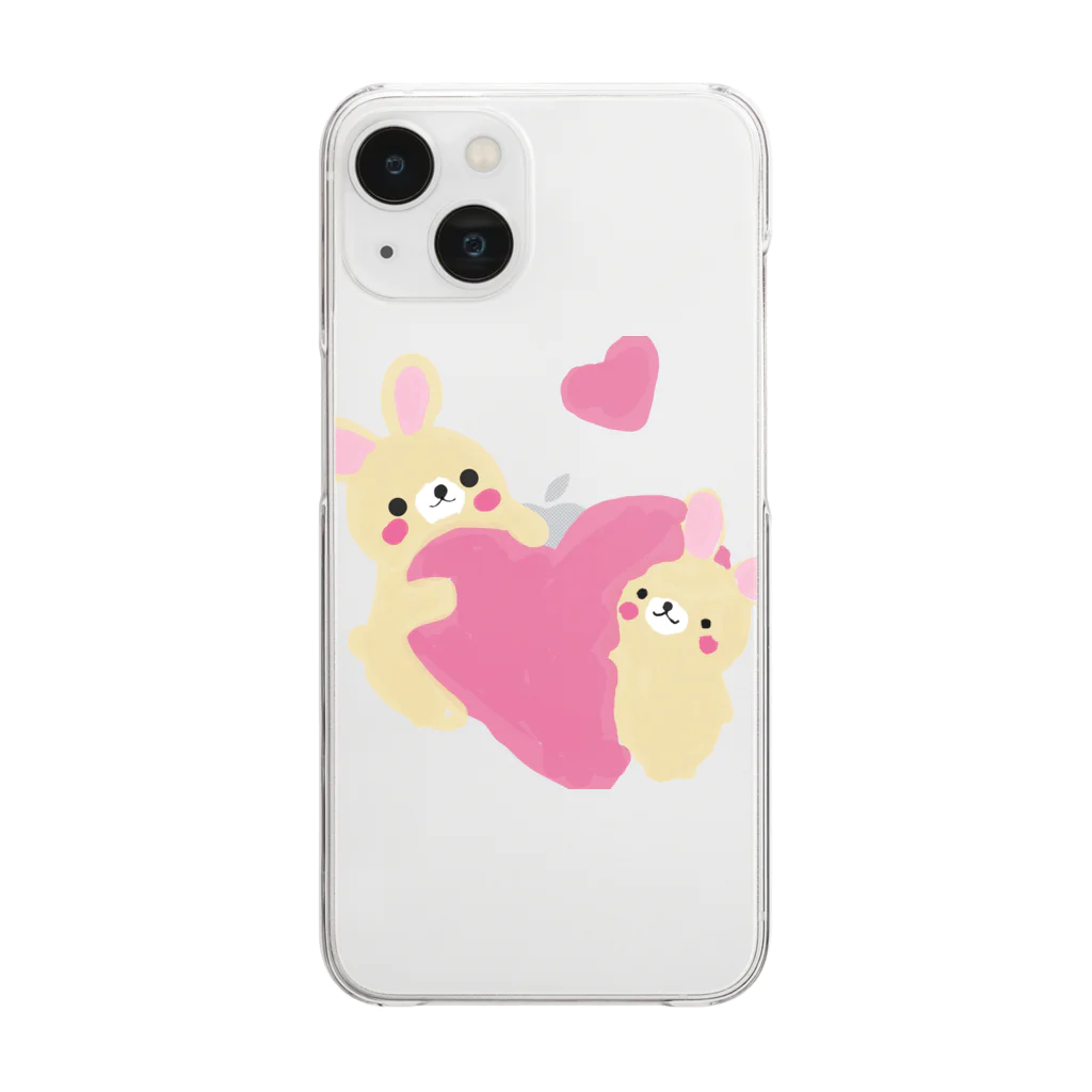 美女木小学校！のかわいいうさちゃん Clear Smartphone Case