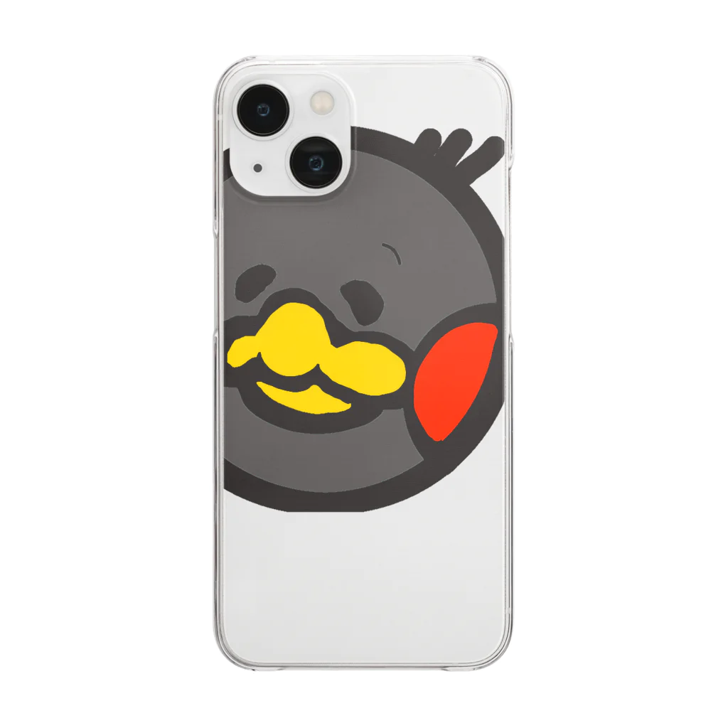 スリスリの黒 カラス ? 鳥 Clear Smartphone Case