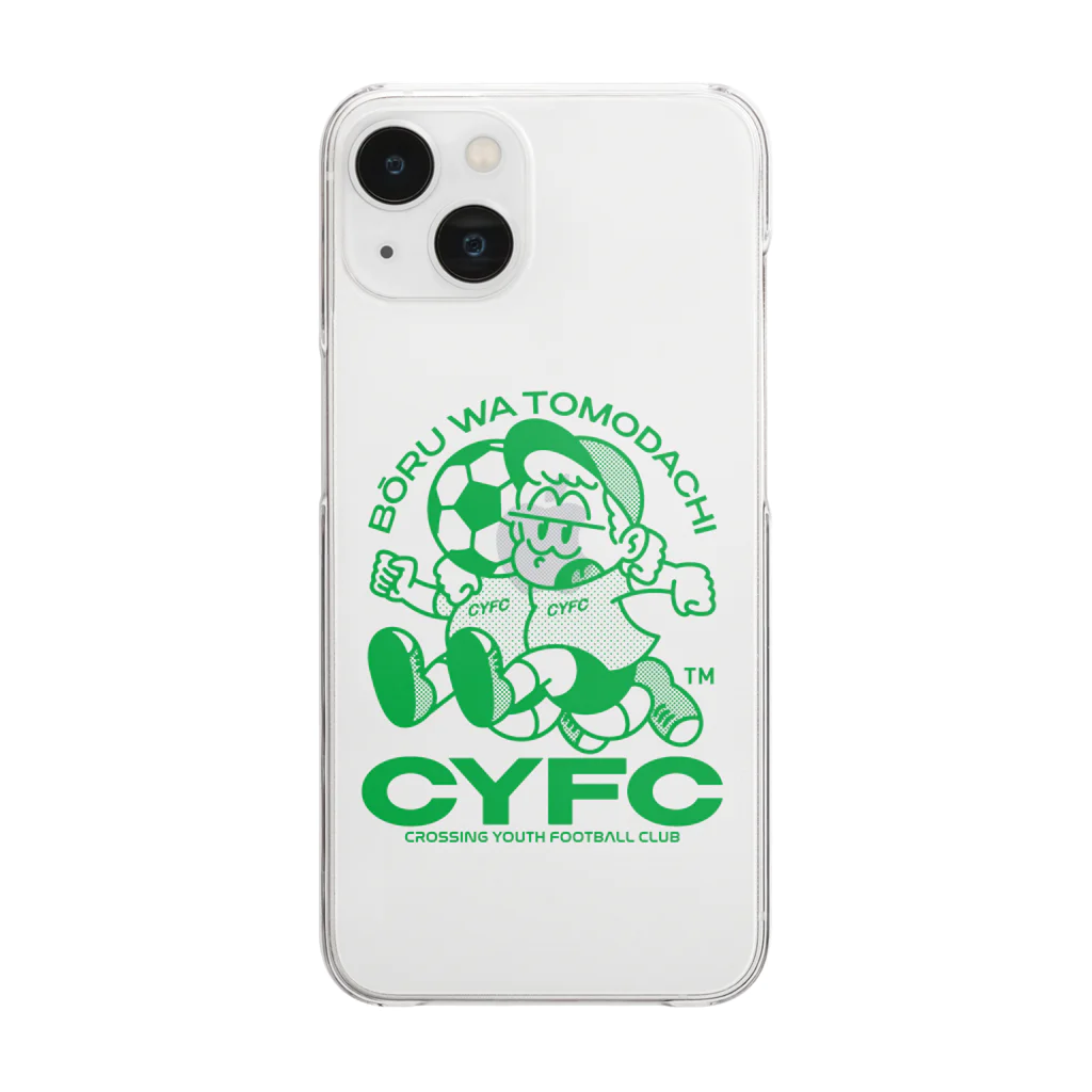 マチダタケルのSUZURIのお店のCYFC | CROSSING YOUTH FOOTBALL CLUB クリアスマホケース
