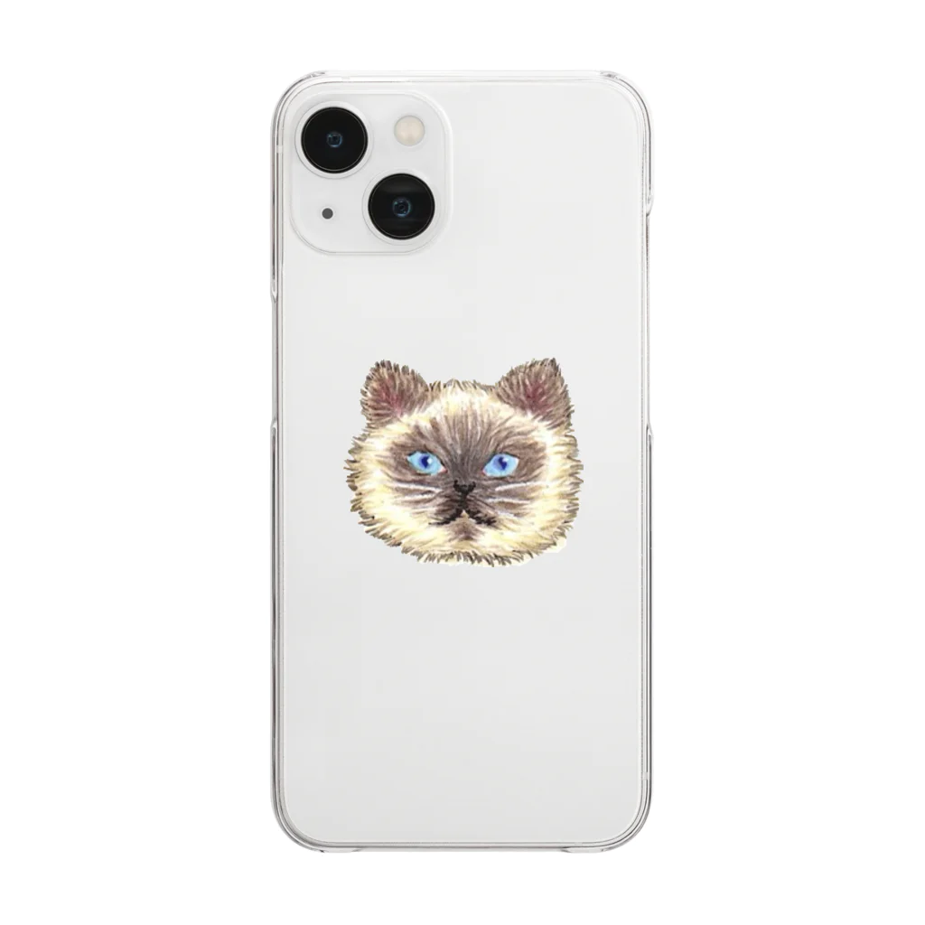 オガのシャム猫 Clear Smartphone Case