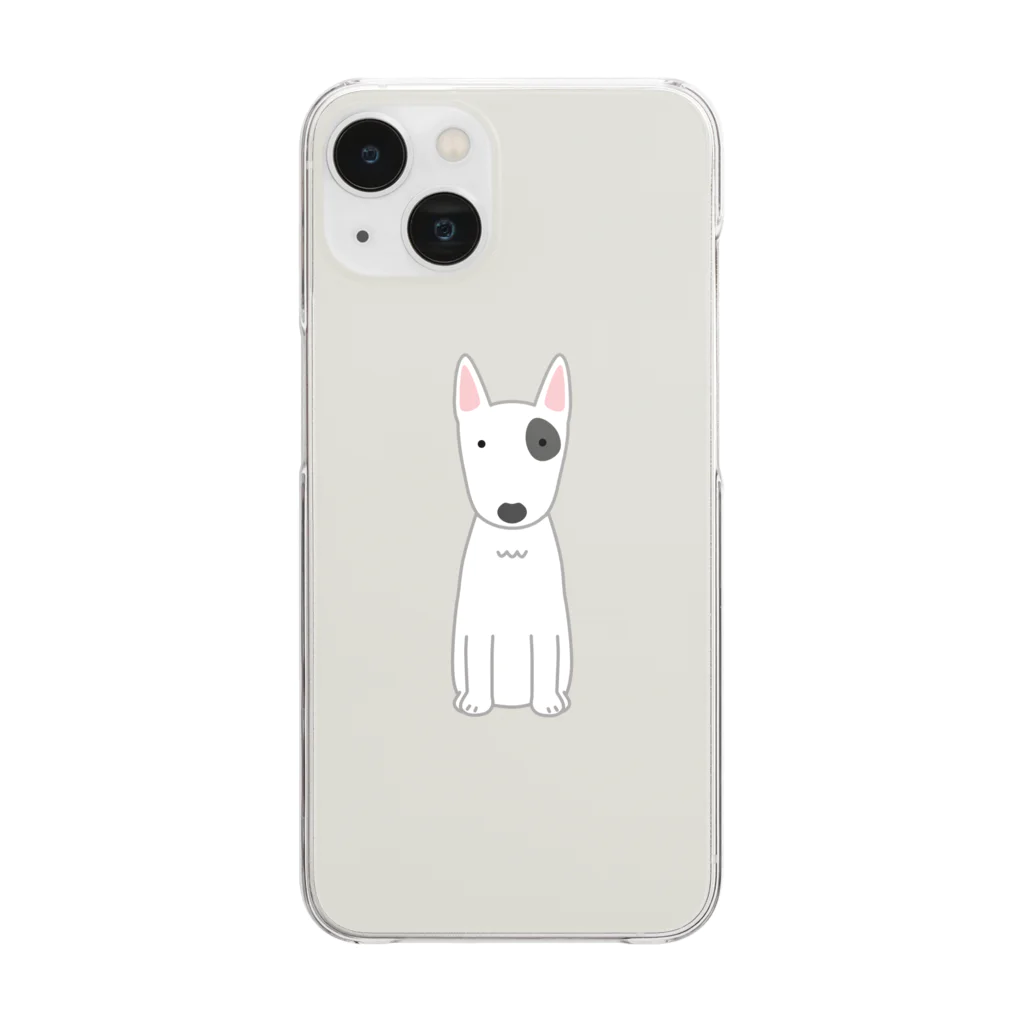 ゆいたっく／犬イラストのブルテリア Clear Smartphone Case