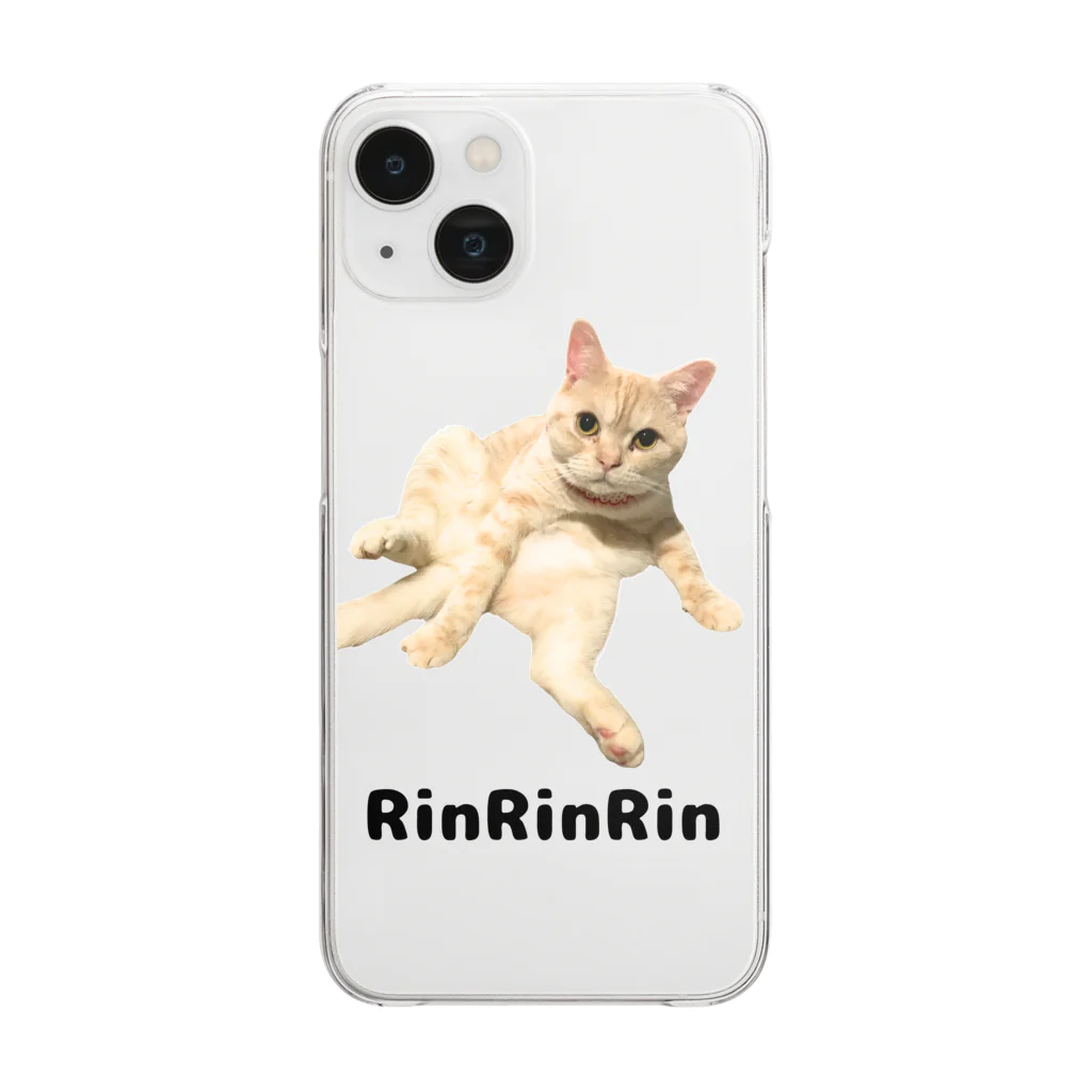 RinRinRinの毛づくろい中の猫ちゃん Clear Smartphone Case