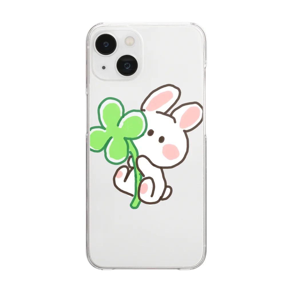 美女木小学校！の幸運のうさぎ Clear Smartphone Case