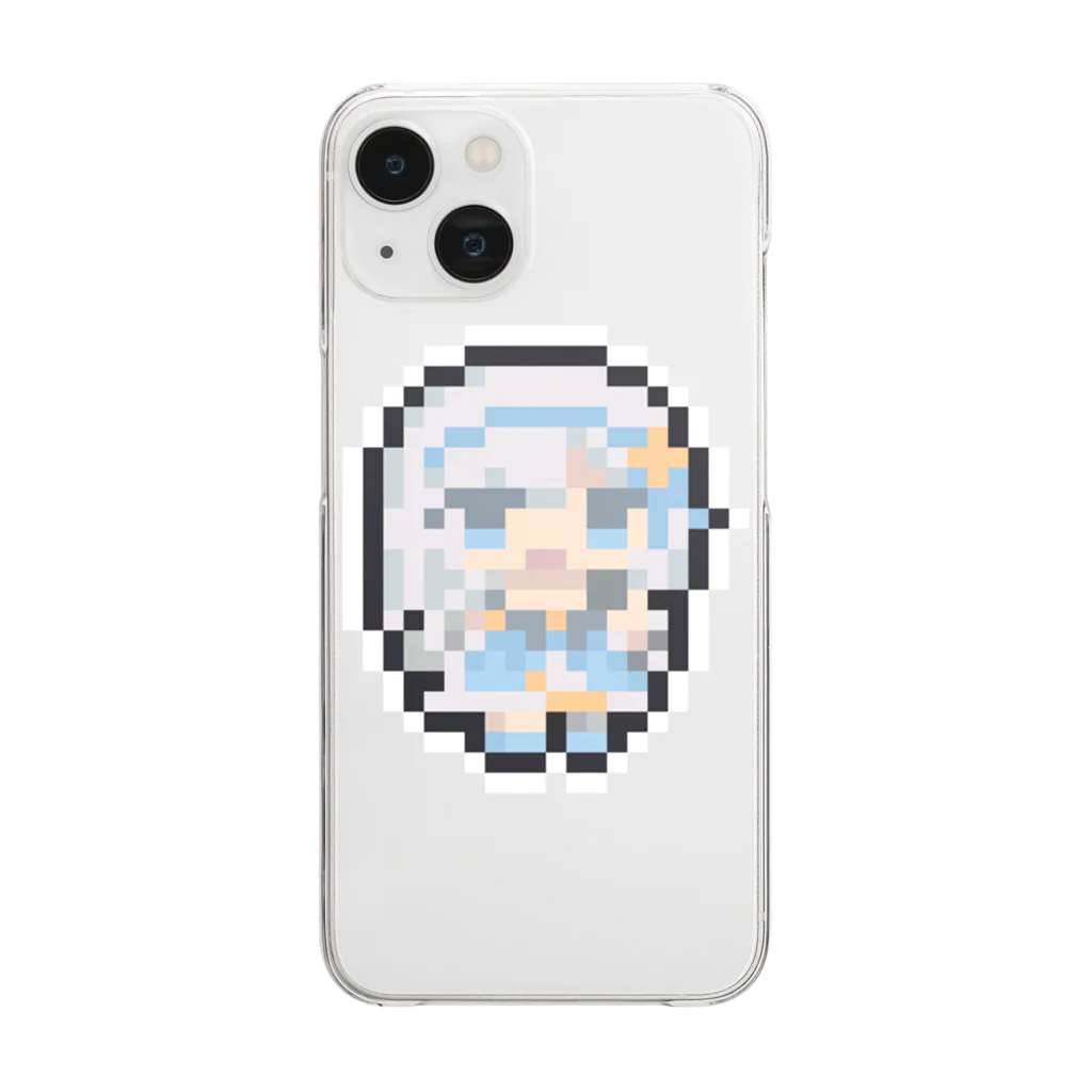 茉莉花 じゃすみん(jasmine)Vtuberのいわえびさんドット絵バージョン Clear Smartphone Case