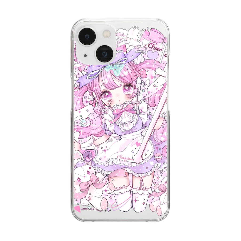 なつめみく♡イラストレーターのクリアiPhoneケース♡うさメイド クリアスマホケース