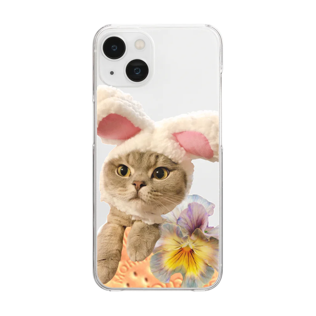 sumire-britishのうさねこ Clear Smartphone Case