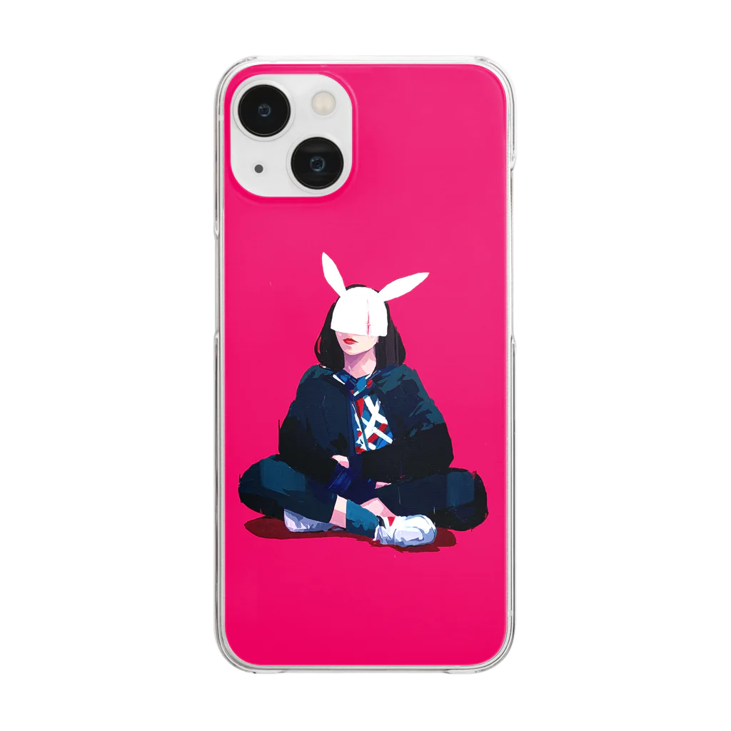 有村佳奈のART FASHION SHOPのRED RABBIT2 Clear Smartphone Case