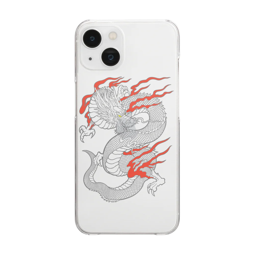 Siderunの館 B2の白龍 (線画) Clear Smartphone Case