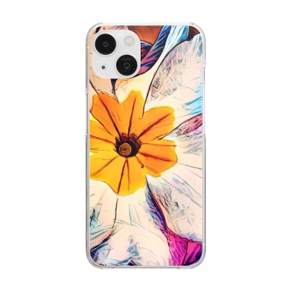 Anna’s galleryのFunky Flower Clear Smartphone Case