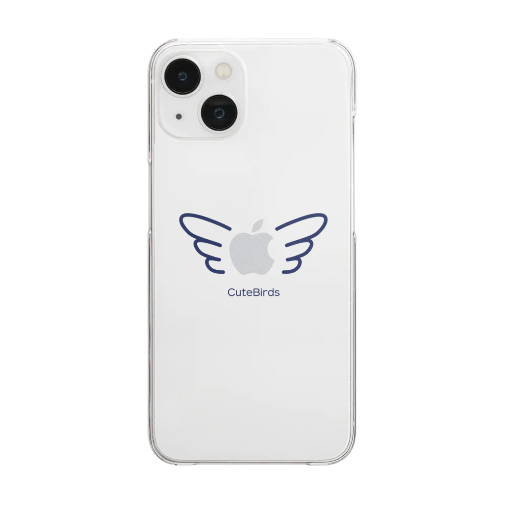 Cute BirdsのCute Birds　羽ブルー Clear Smartphone Case