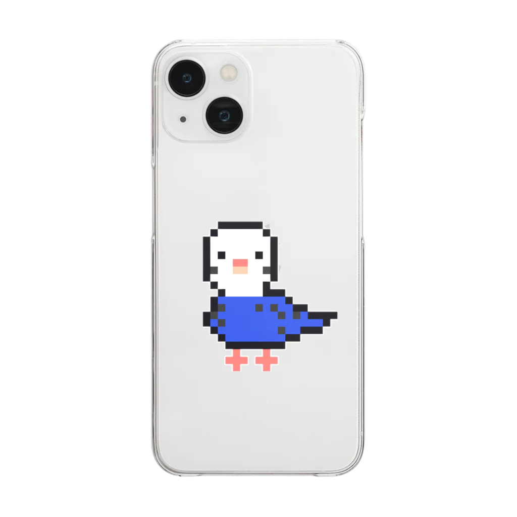 FROG FISH SHOPのことりのくーちゃん〜ドット絵〜 Clear Smartphone Case