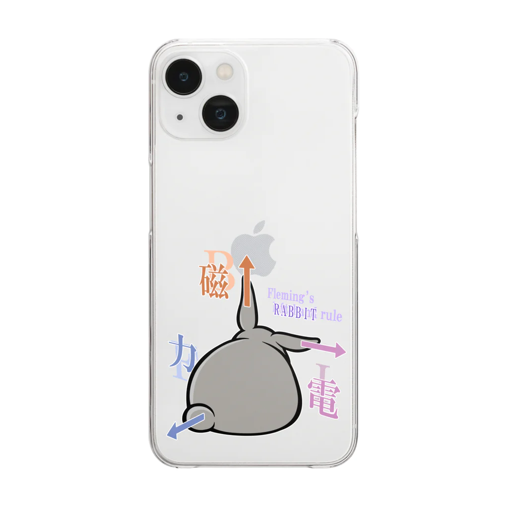 幸うさ.comのフレミングのうさぎの法則 Clear Smartphone Case