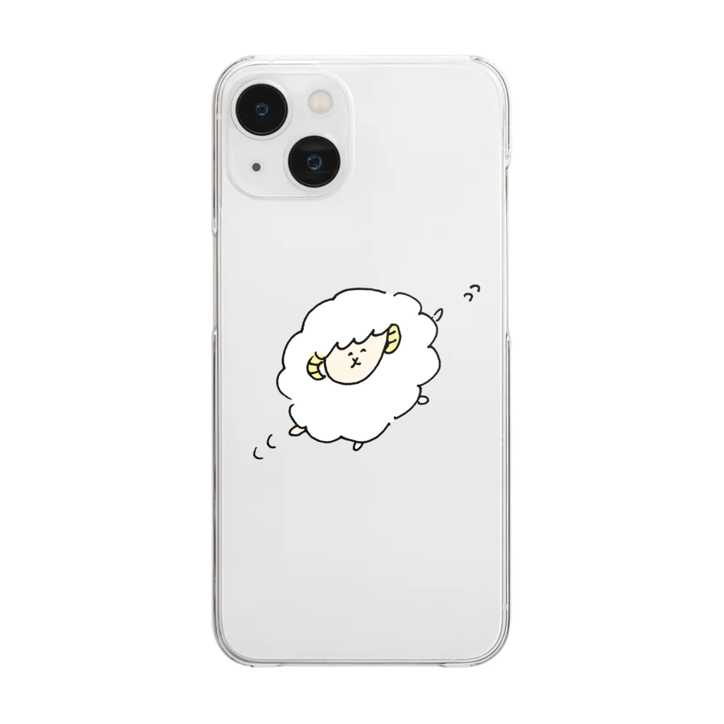 umoly goodsの上機嫌ひつじちゃん Clear Smartphone Case