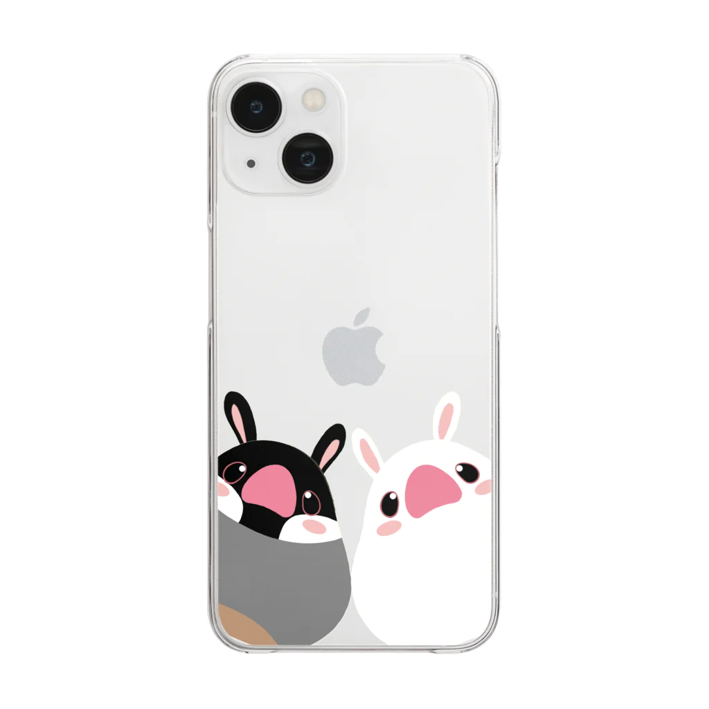 torilove_birdloverのもっちりウサみみ文鳥 Clear Smartphone Case