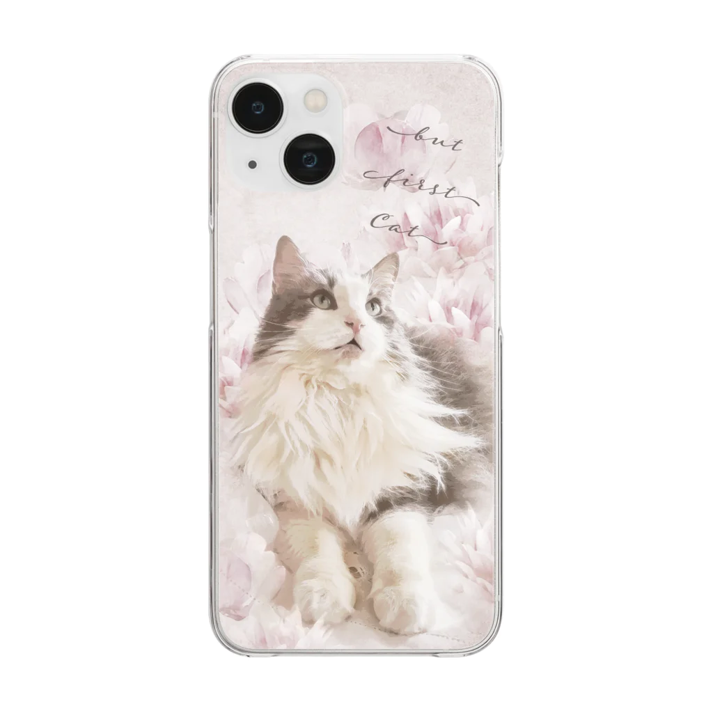 おやさい店 ０８３１のねこもふる Clear Smartphone Case