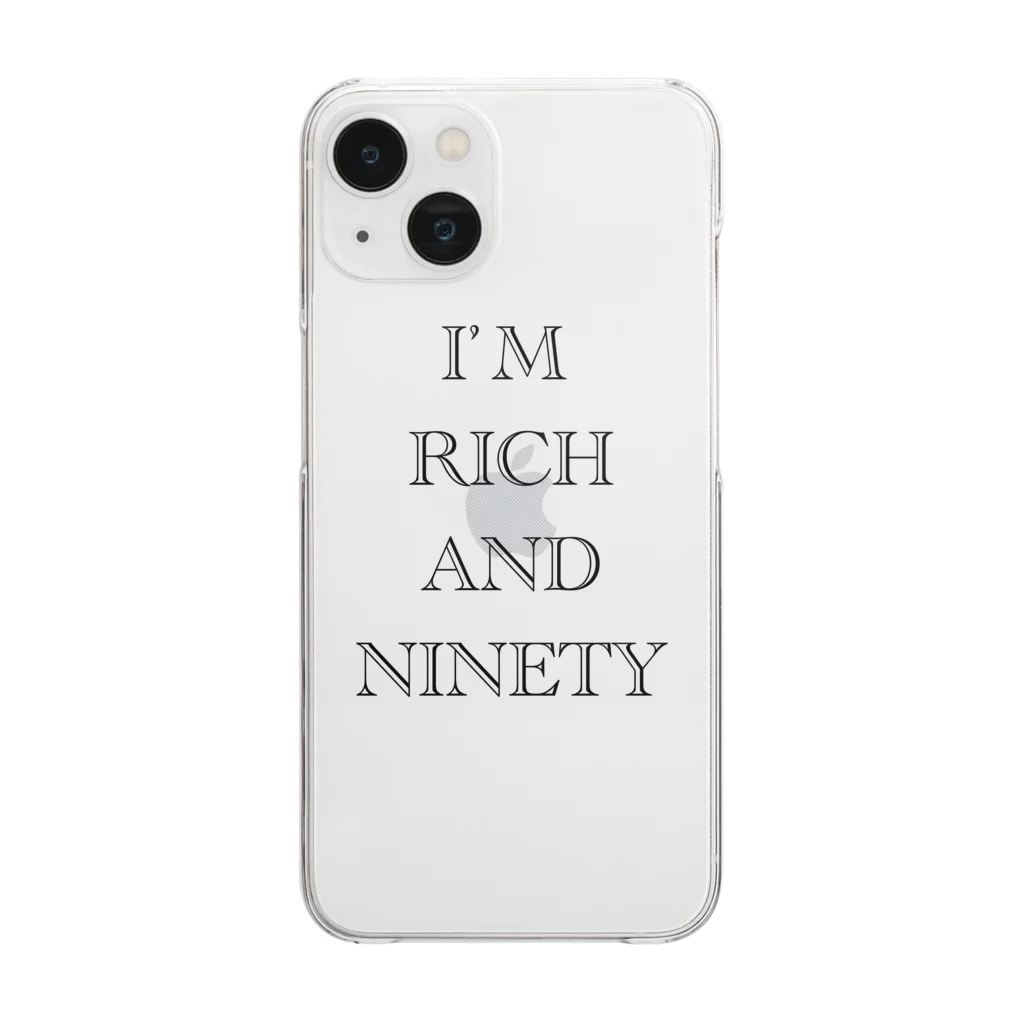 グドール励のI’M RICH AND NINETY Clear Smartphone Case