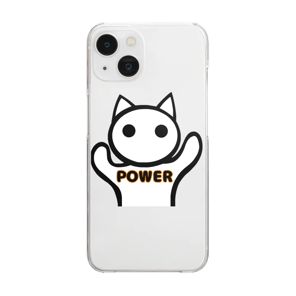 aiueoneko358のパワー猫 Clear Smartphone Case