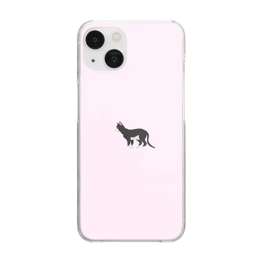 orange_honeyの猫1-17 タキシード猫 Clear Smartphone Case