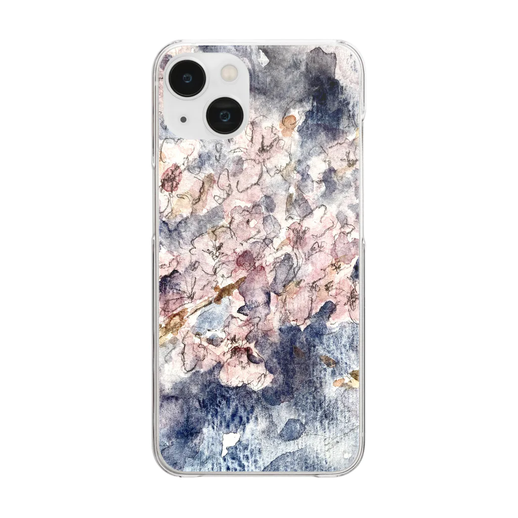 ym_dot_の夜桜 Clear Smartphone Case