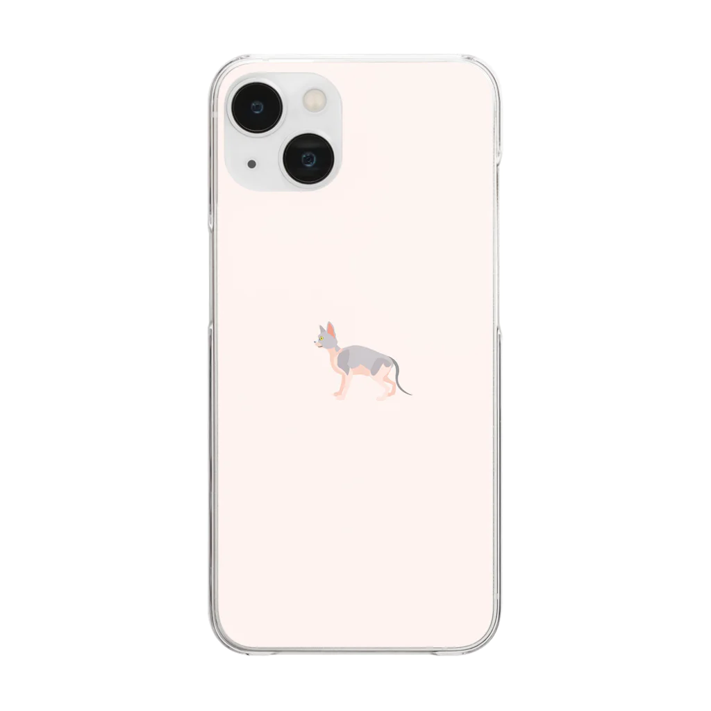 orange_honeyの猫1-13 スフィンクス猫 Clear Smartphone Case