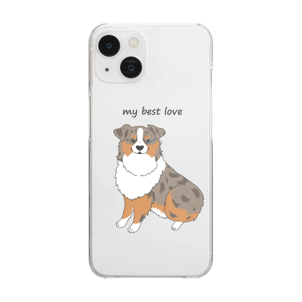 わんライフガーデンのOh my dog！レッドマールなオーストラリアンシェパード(オッドアイ) Clear Smartphone Case