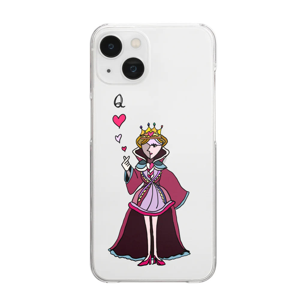 num_OROCHIの指♥Q【ポーカー】 Clear Smartphone Case