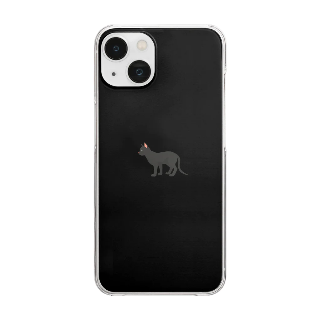 orange_honeyの猫1 黒猫 Clear Smartphone Case