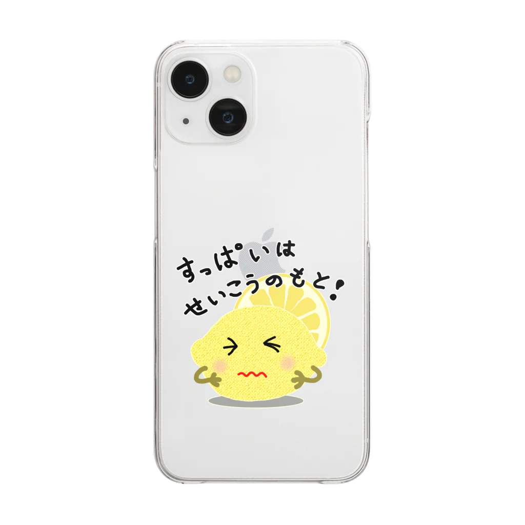 MZグラフィックスのレモン　すっぱいはせいこうのもと　ロゴTシャツ Clear Smartphone Case