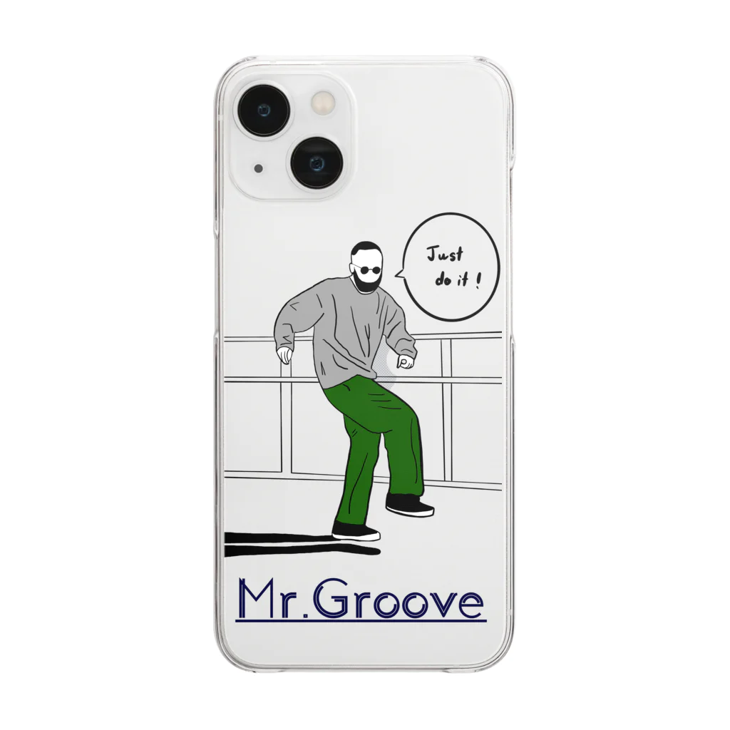 okanoko worksのMr.Groove01 Clear Smartphone Case