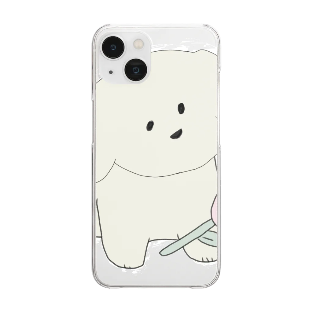 みにゆん　ねこのRoses and cute puppies ~ Clear Smartphone Case