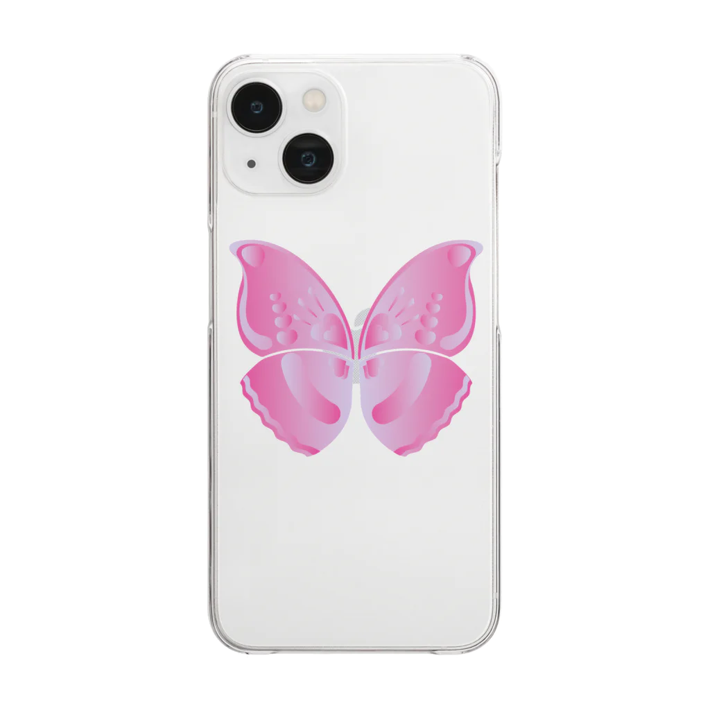 MISOKAのBUTTERFLY2 (PINK) Clear Smartphone Case