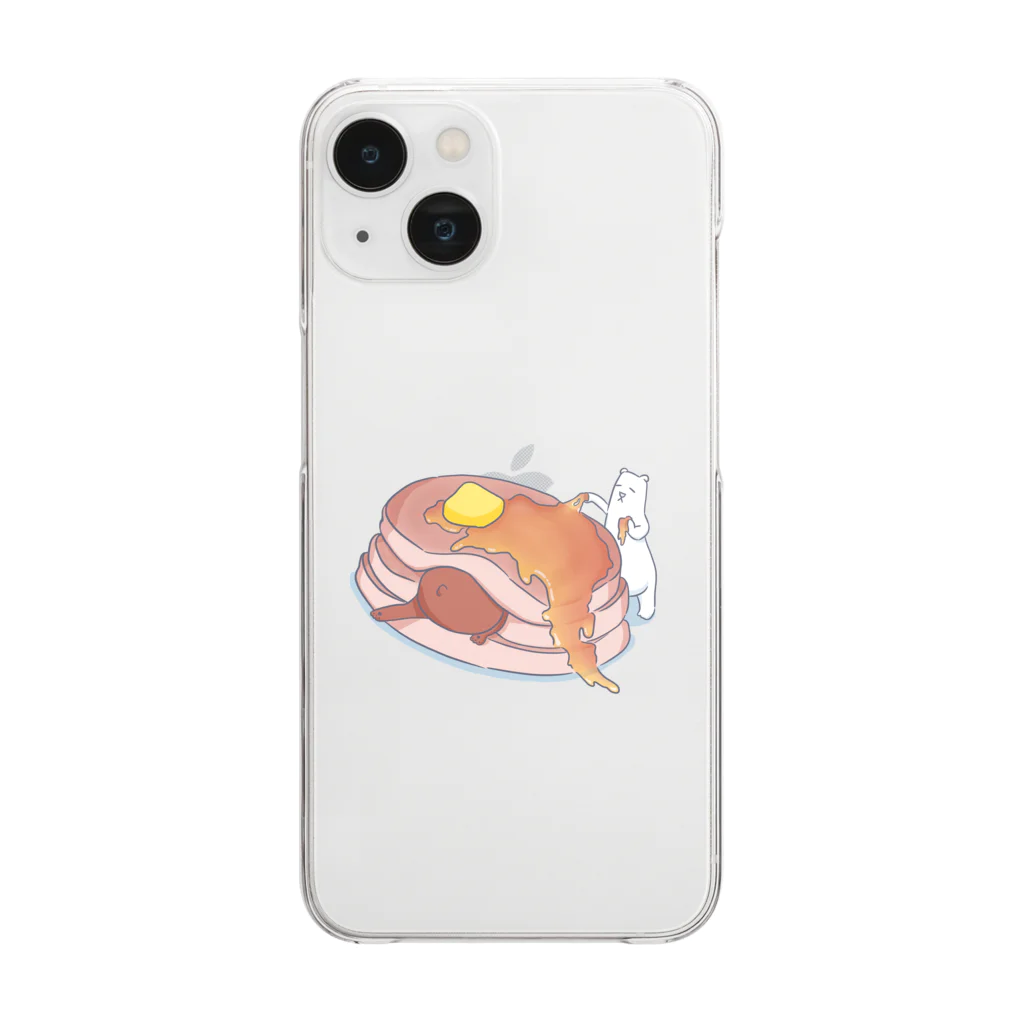 dreaminginjapanのBears Love Pancakes Clear Smartphone Case