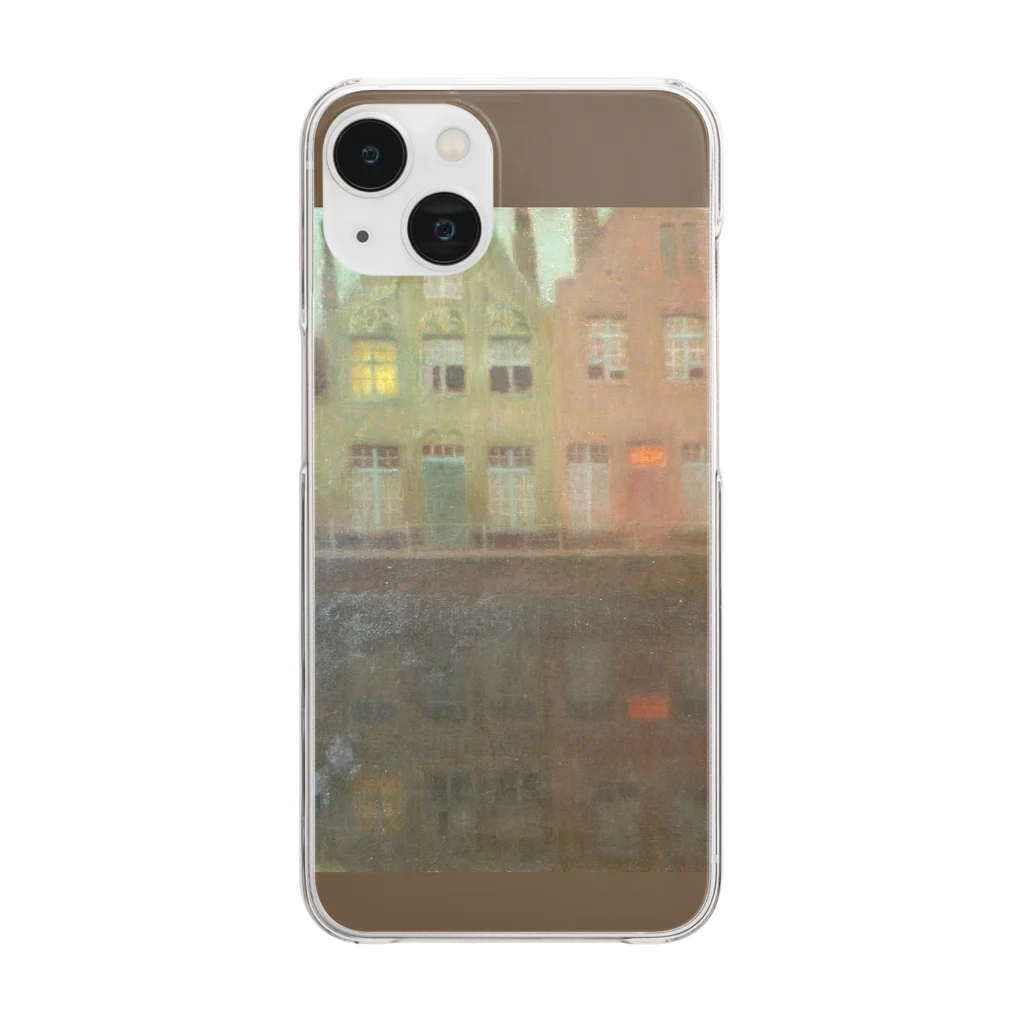 SONOTENI-ARTの020-002　アンリ・ル・シダネル　『岸壁』　クリア　スマホケース　iPhone 14/14Pro/13/13Pro/12/12Pro/11専用デザイン　CC5-1 Clear Smartphone Case
