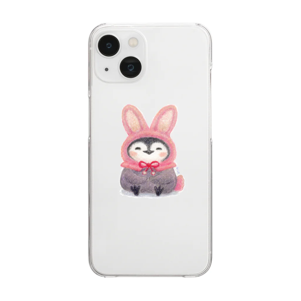 EIKA'S ANIMALS のペンギン　うさみみ Clear Smartphone Case