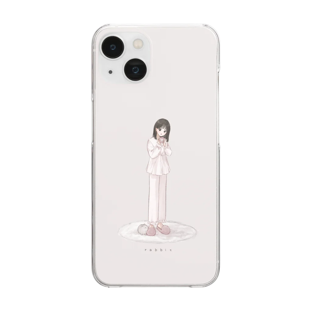 Rabbitのうさぎと女の子 Clear Smartphone Case