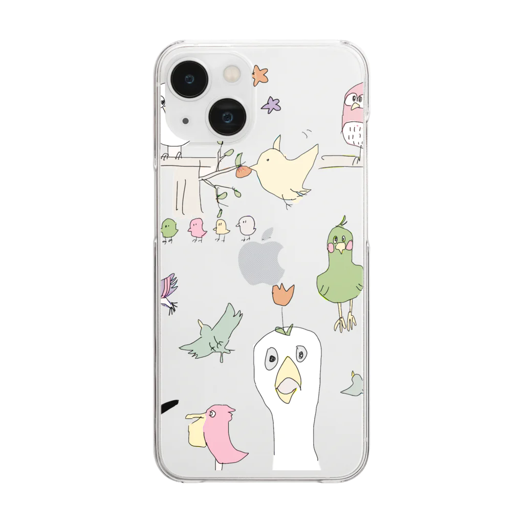 てばさき大会の愉快な鳥たち Clear Smartphone Case