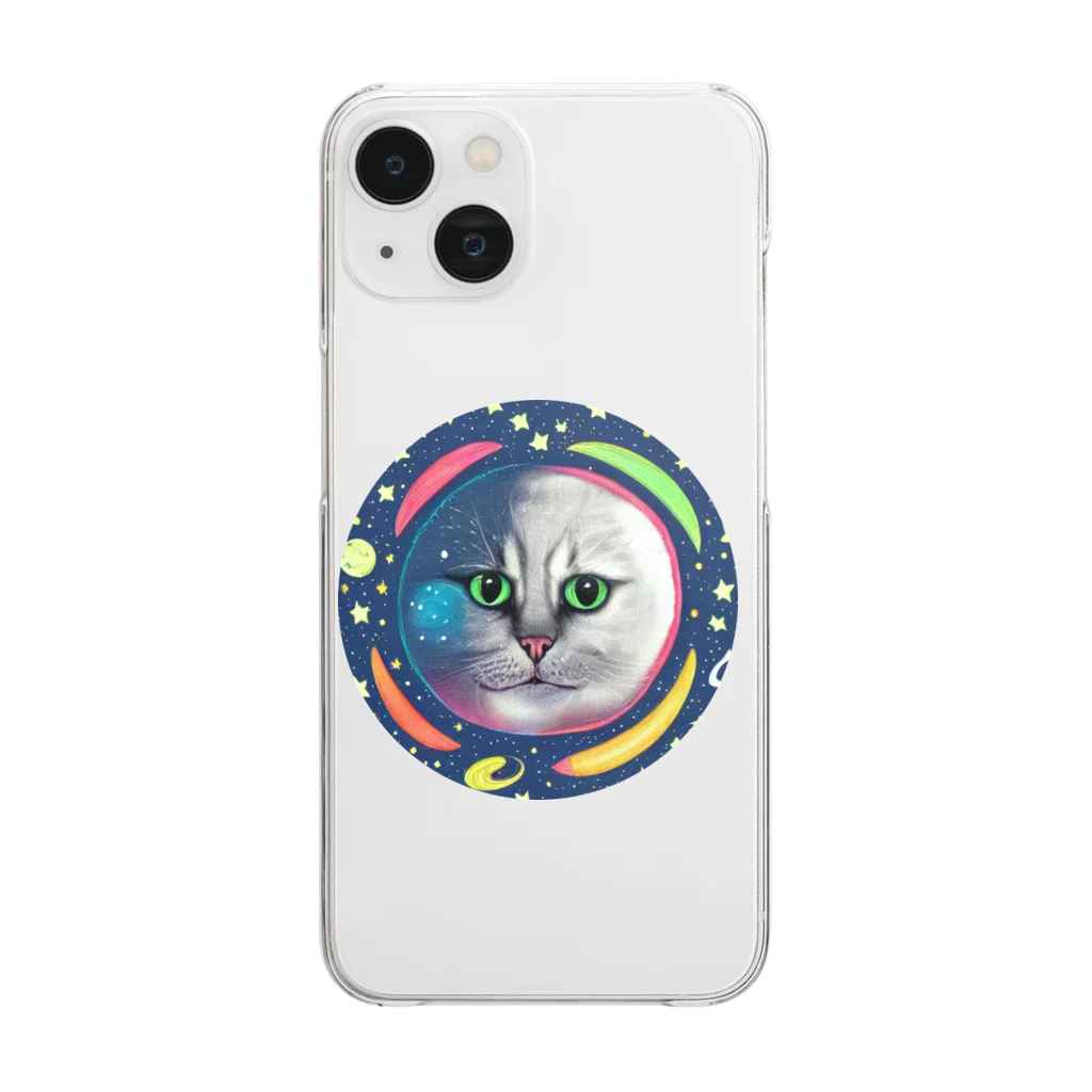 宇宙猫の宇宙猫 Clear Smartphone Case