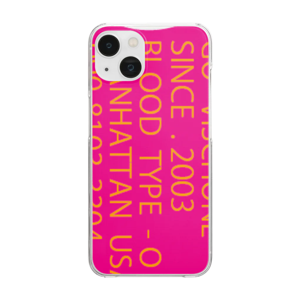 GO VISCHONUのドッグタグ　ピンク Clear Smartphone Case