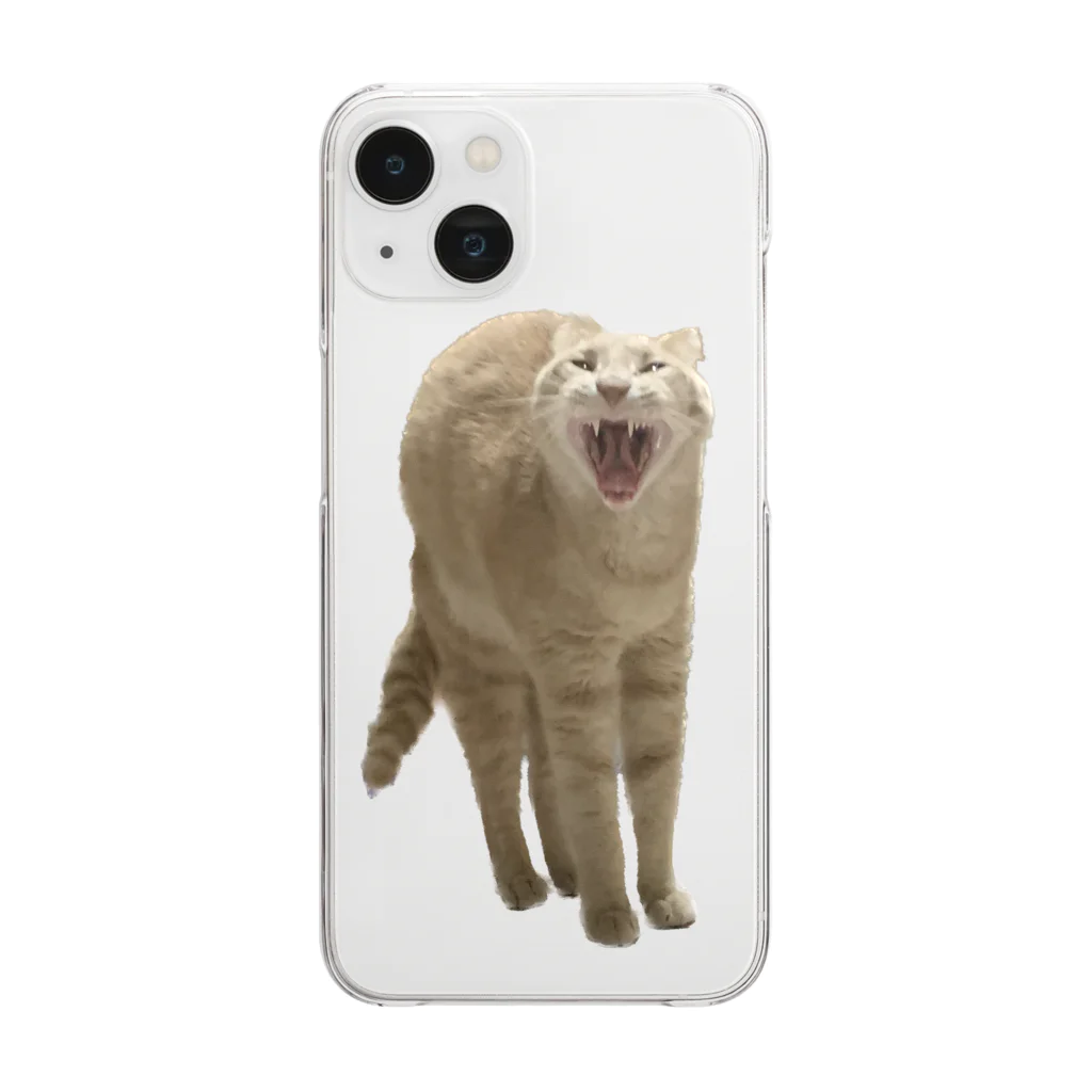 茶トラねこずのあくび猫のシロ Clear Smartphone Case