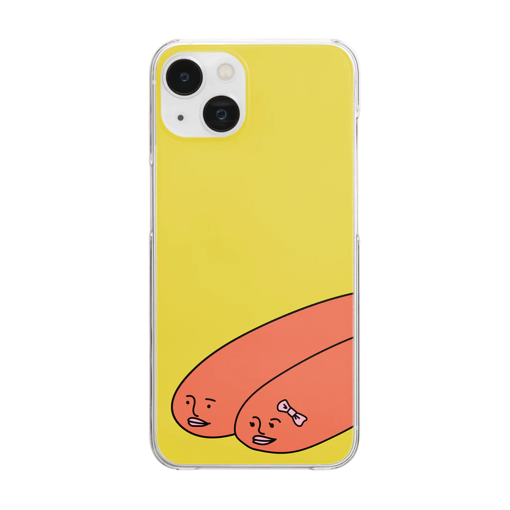 ピンペグの明太くんと太子さん Clear Smartphone Case