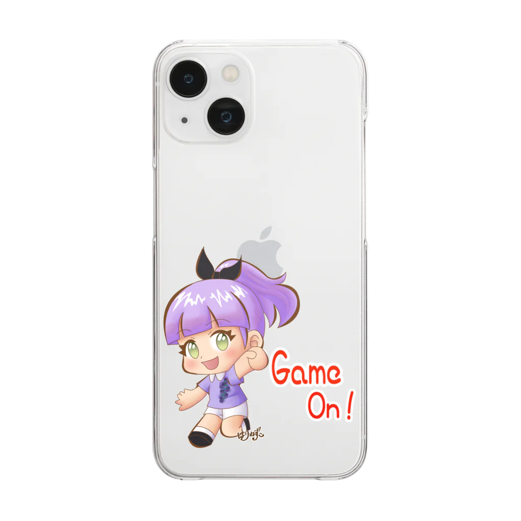 はりねずこのイラストのダーツ女子マリちゃんGame On! Clear Smartphone Case