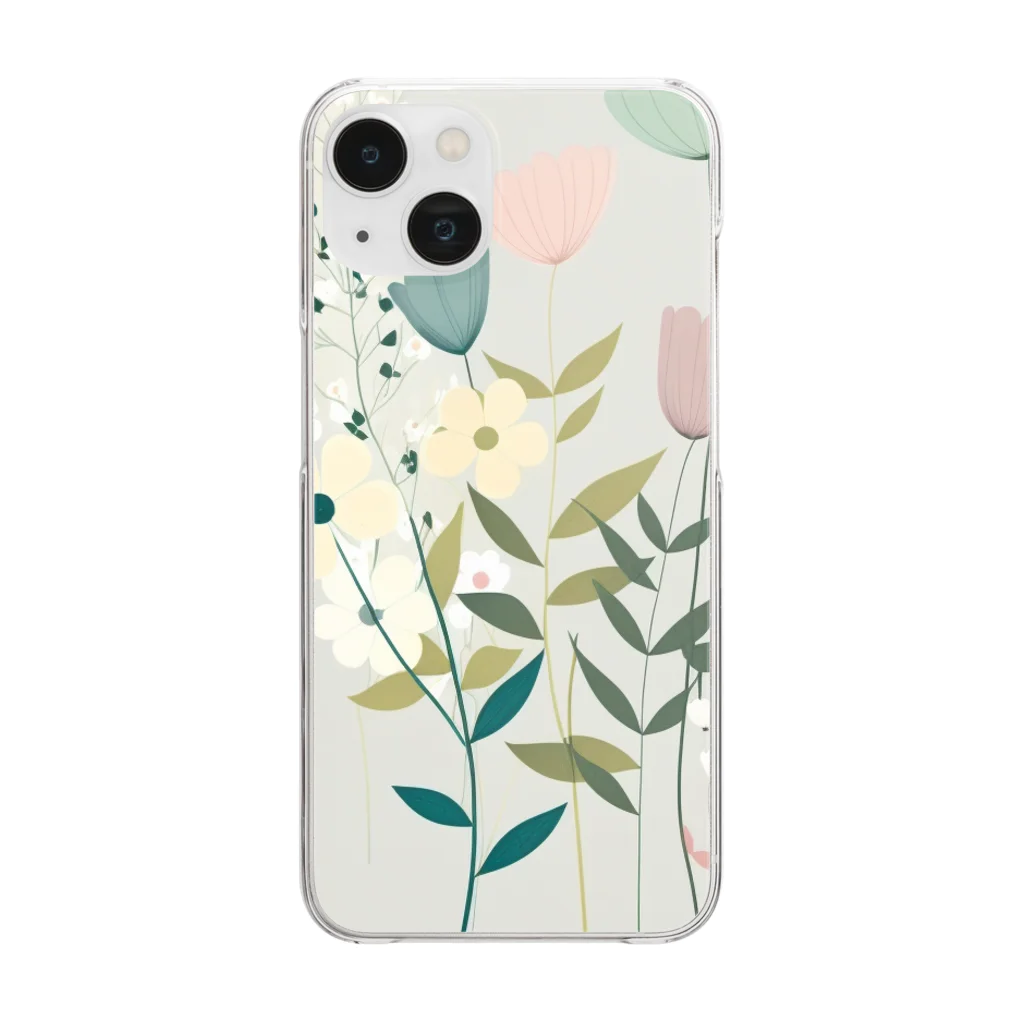 SuRa/AIイラストのPastelFlower Clear Smartphone Case