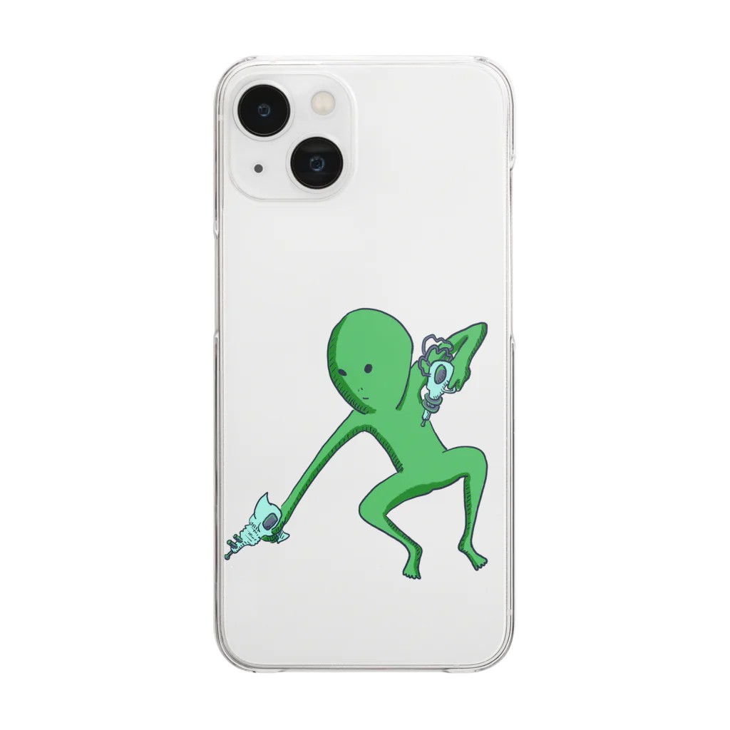 doteauの宇宙人くん：光線ピューピュー Clear Smartphone Case