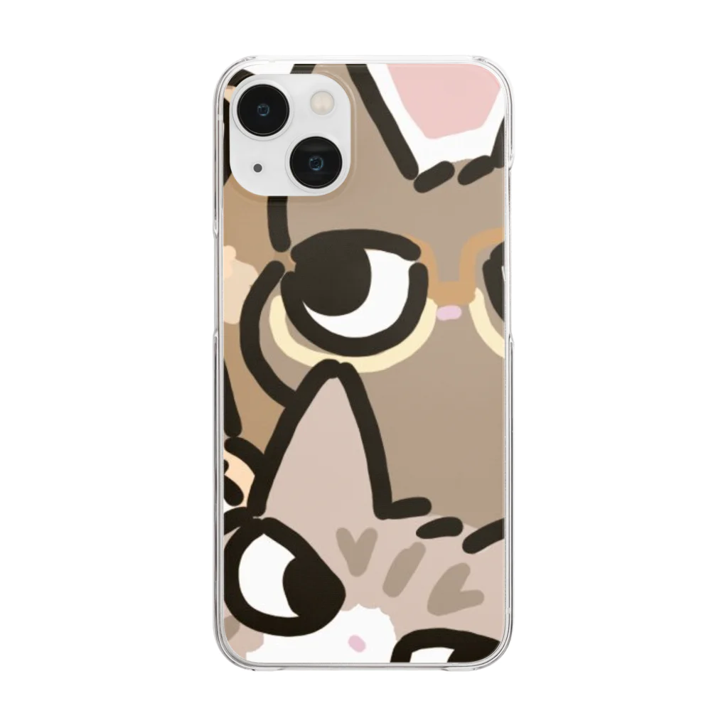 生きてるねこのぎゅむぎゅむねこ Clear Smartphone Case