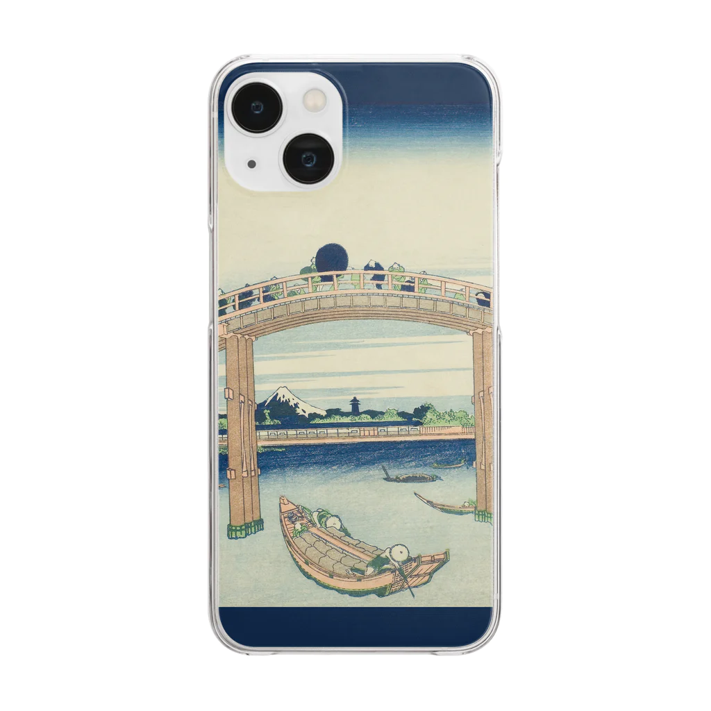 SONOTENI-ARTの003-014　葛飾北斎　『富嶽三十六景　深川万年橋下』　クリア　スマホケース　iPhone 14/14Pro/13/13Pro/12/12Pro/11専用デザイン　CC5-1 Clear Smartphone Case
