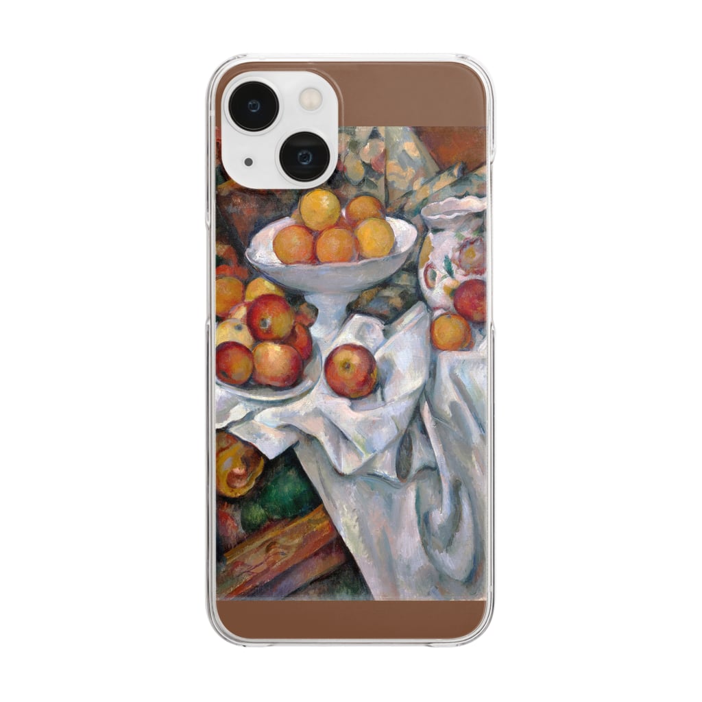SONOTENI-ARTの017-001　ポール・セザンヌ　『リンゴとオレンジのある静物』　クリア　スマホケース　iPhone 14/14Pro/13/13Pro/12/12Pro/11専用デザイン　CC5-1 Clear Smartphone Case