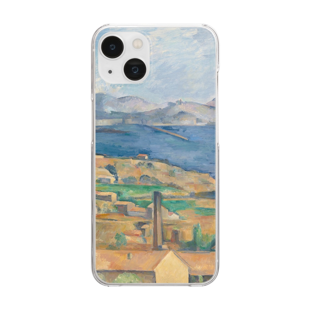 SONOTENI-ARTの017-002　ポール・セザンヌ　『マルセイユの入江、レスタックからの眺め』　クリア　スマホケース　iPhone 14/14Pro/13/13Pro/12/12Pro/11専用デザイン　CC5-1 Clear Smartphone Case