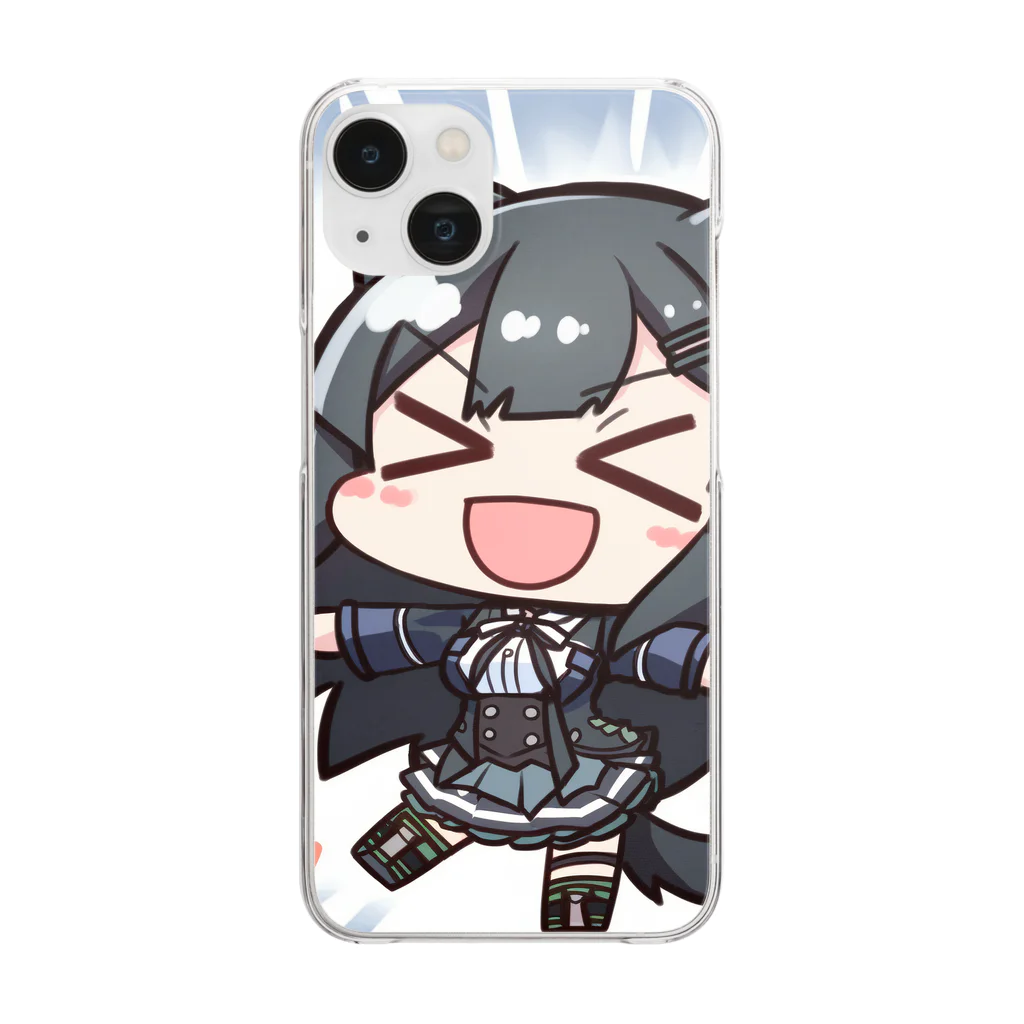 Fragment【フラグメント】のBIGSmile黒猫ちゃん Clear Smartphone Case