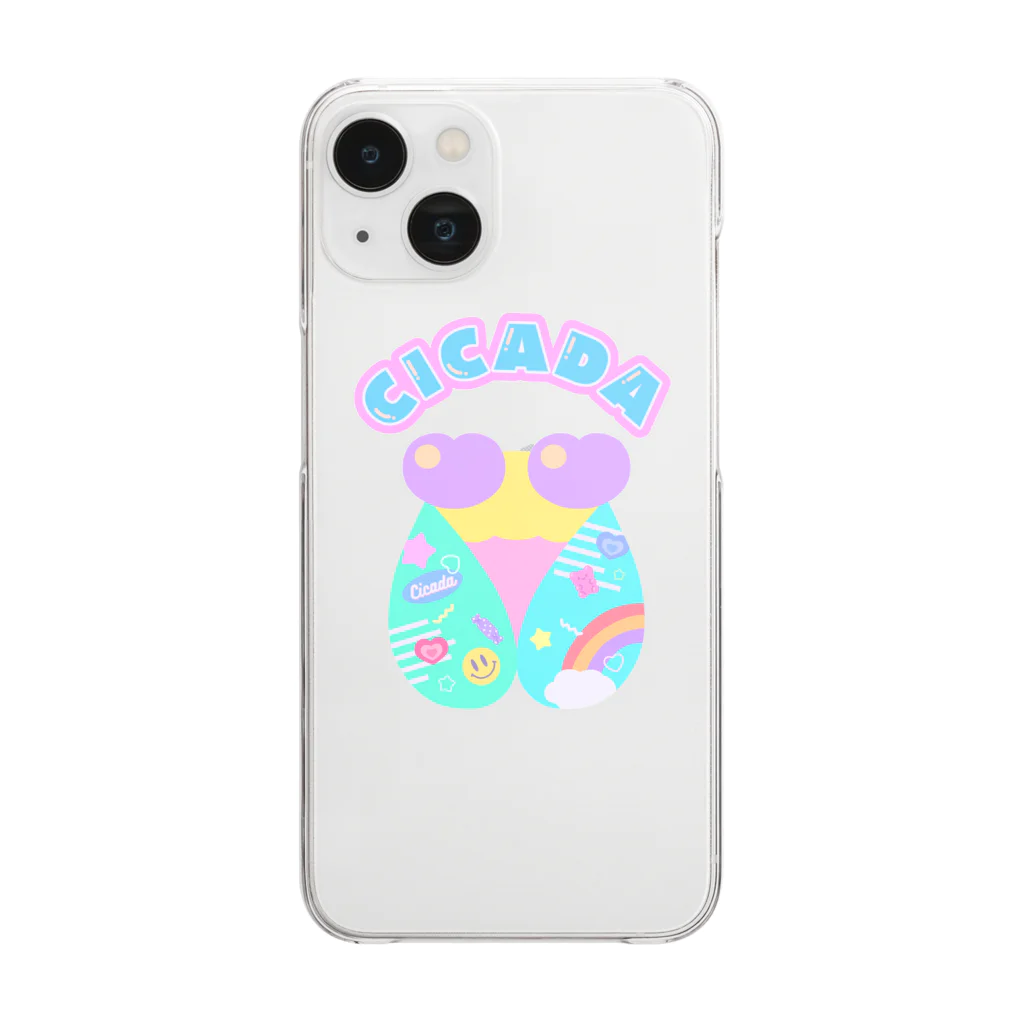 みずあめあいすの♡せみ×かわいい♡ Clear Smartphone Case